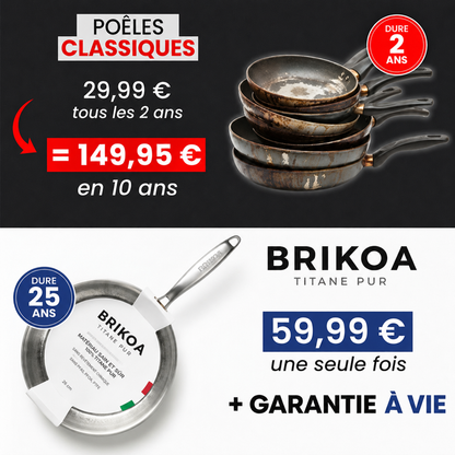 Poêle 100 % en titane pur pour une cuisine sans toxines