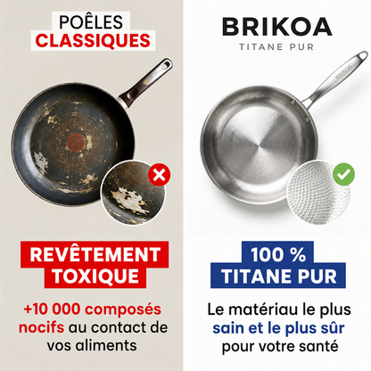 Poêle 100 % en titane pur pour une cuisine sans toxines