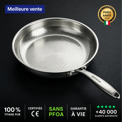 Poêle 100 % en titane pur pour une cuisine sans toxines